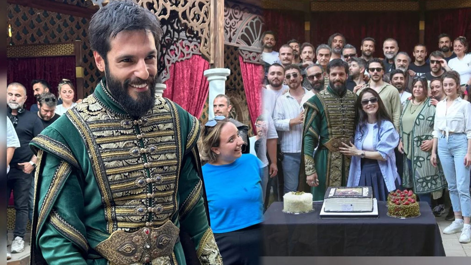 Özge Gürel'den eşi Serkan Çayoğlu'na doğum günü sürprizi: Mehmed Fetihler Sultanı dizisi setinde renkli kutlama