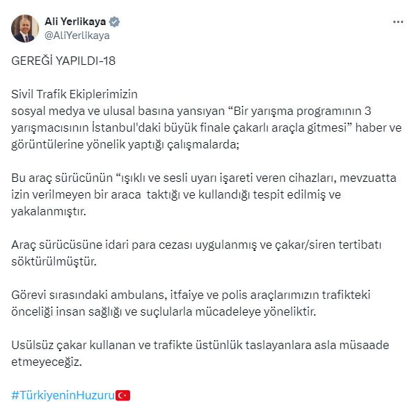 Gereği yapıldı! Survivor finaline çakarlı araçla giden yarışmacılara ceza kesildi!