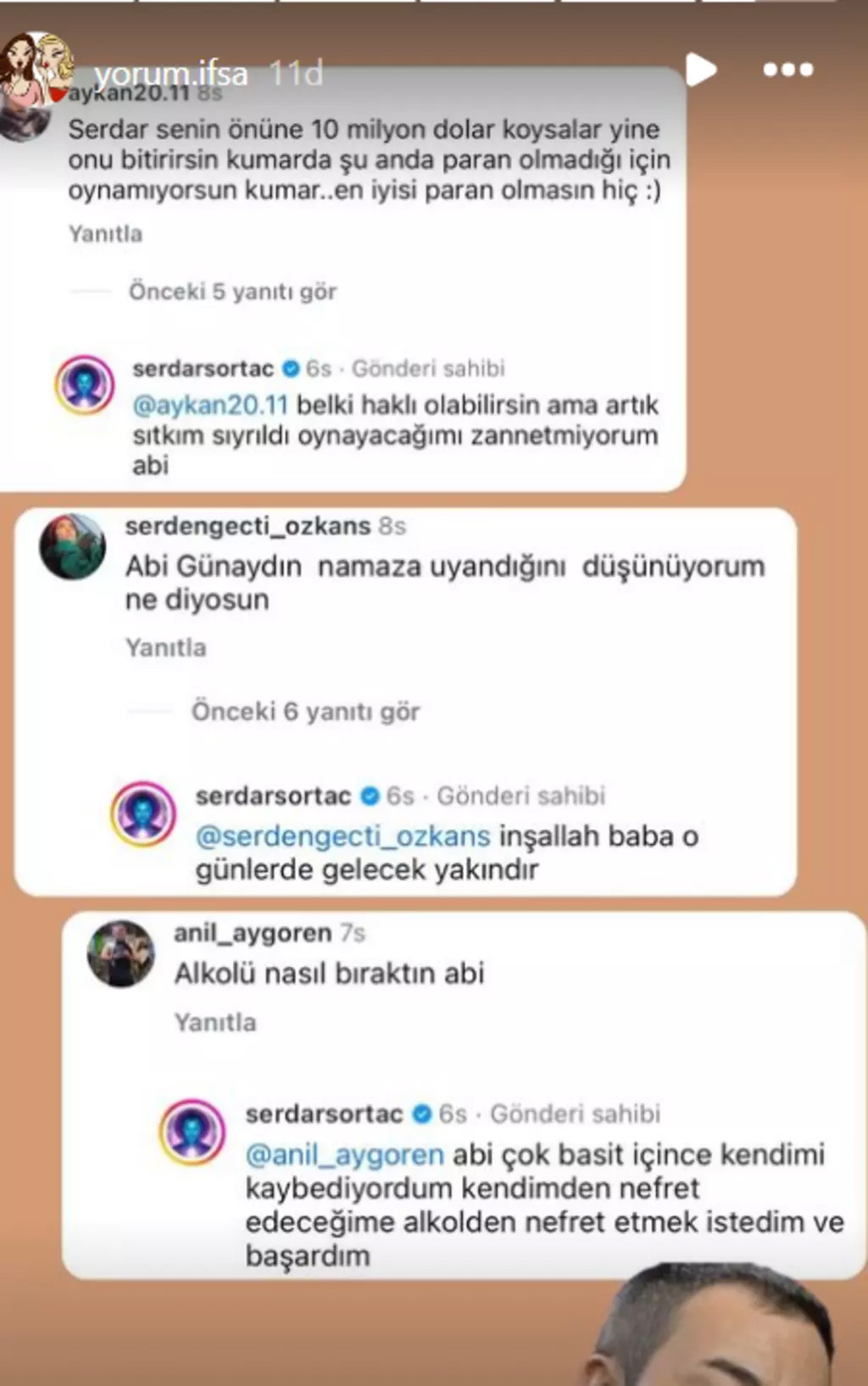 Serdar Ortaç takipçisine verdiği cevapla gündem oldu