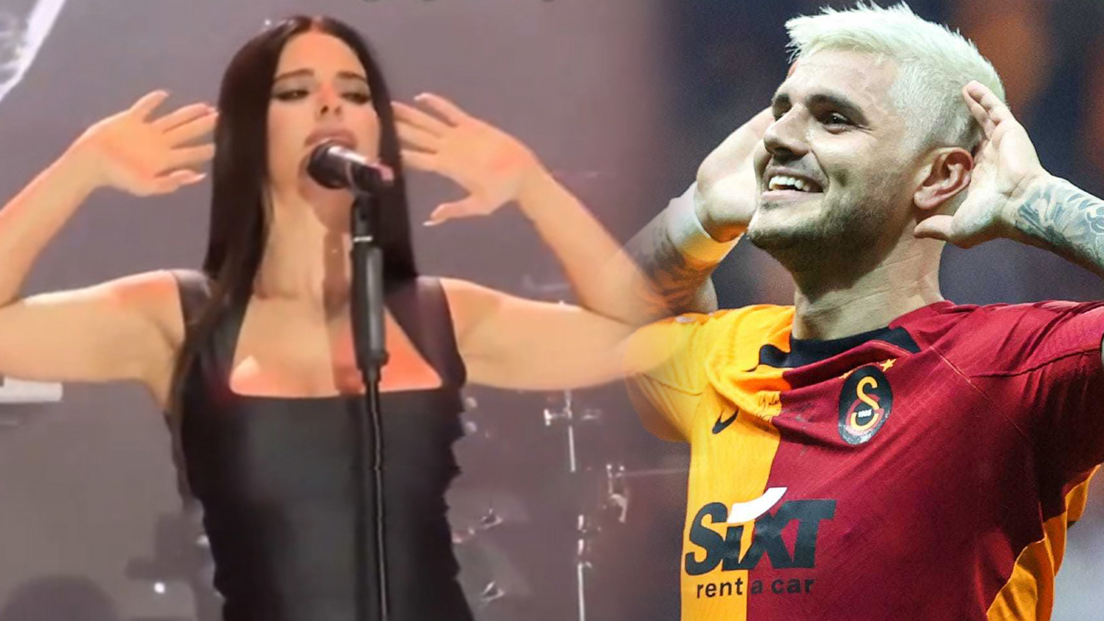 Simge Sağın'dan Icardi'ye gönderme! Konserde gol sevinci yaptı