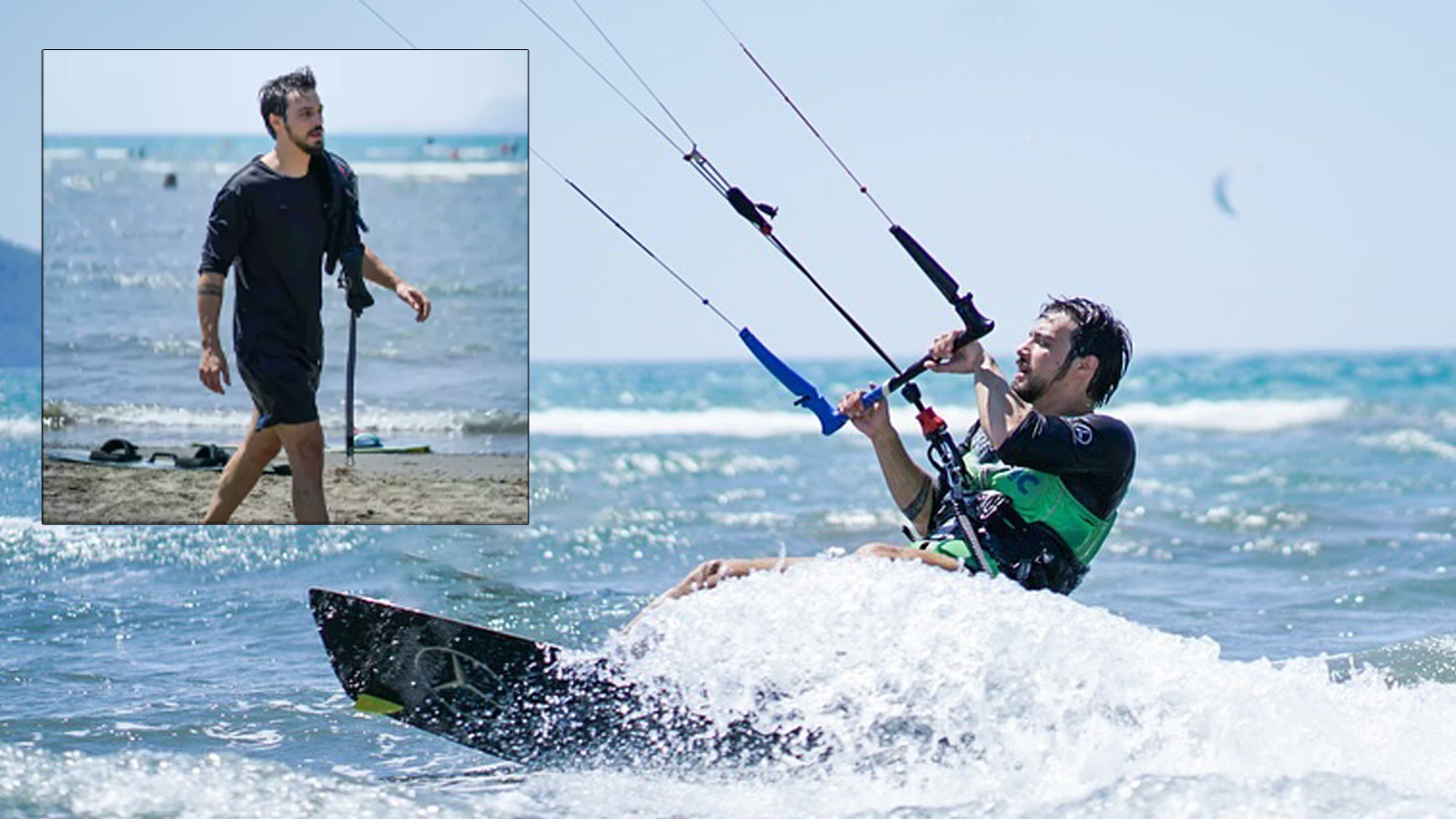 Mert Yazıcıoğlu&#039;nun tatili tam gaz devam ediyor! Akyaka&#039;da kitesurf yaptı sosyal medyayı salladı