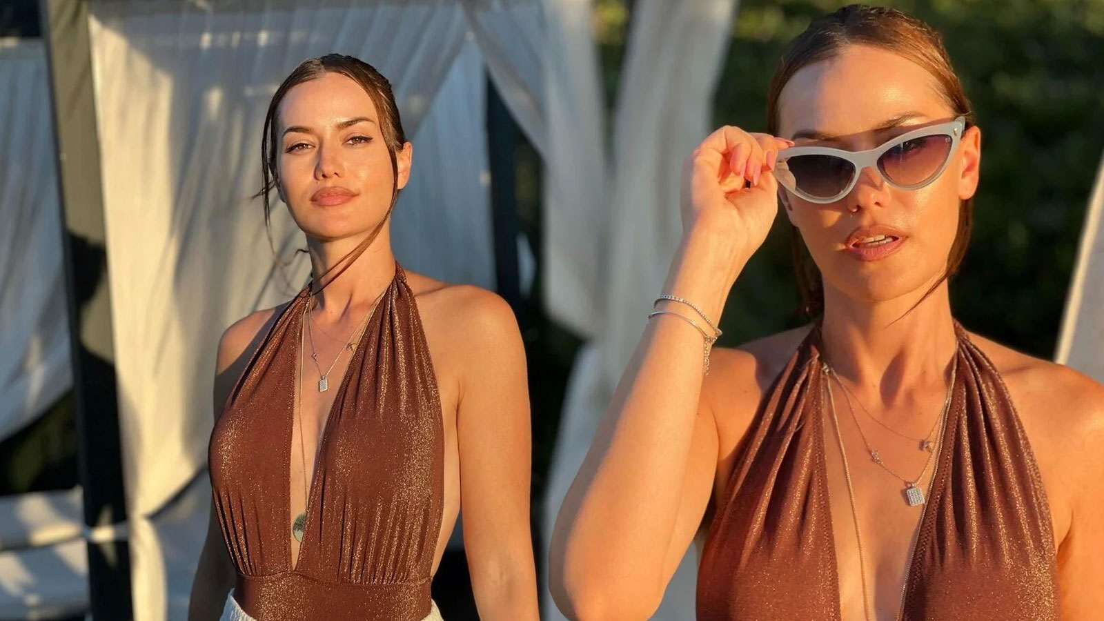 Fahriye Evcen'in tatil fotoğraflarına sosyal medyada yoğun ilgi