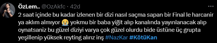 Ertan Saban ve Damla Sönmez'in oyunculuğuna övgüler yağarken Kötü Kan dizisinin final haberi sosyal medyayı ayağa kaldırdı