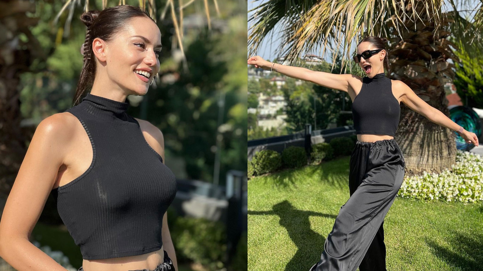 Siyahlar içindeki Fahriye Evcen&#039;in fotoğrafları beğeni rekoru kırdı!